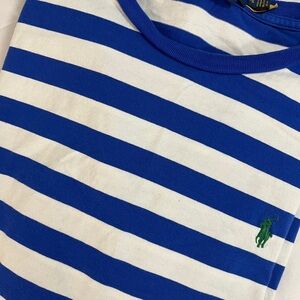 Ralph Lauren Polo men’s blue striped bold tshirt XL preppy style cotton